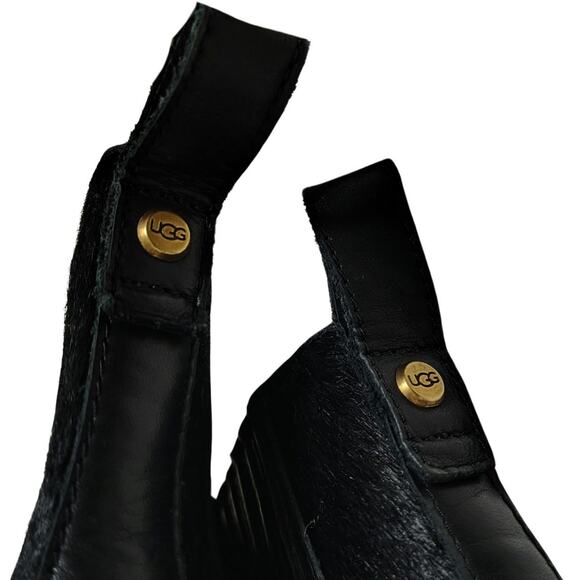 UGG Camden Exotic Calf Hair Leather High Heels Womens Ankle Boots Booties Size 7 - Picture 7 of 8